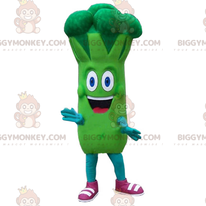 Broccoli BIGGYMONKEY™ mascottekostuum met enorme glimlach -