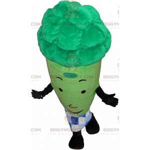Broccoli BIGGYMONKEY™ Maskottchenkostüm mit karierter Schürze -