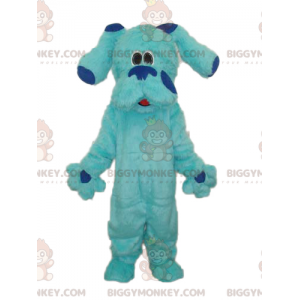 Söt jätte hårig blå hund BIGGYMONKEY™ maskotdräkt - BiggyMonkey