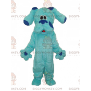 Söt jätte hårig blå hund BIGGYMONKEY™ maskotdräkt - BiggyMonkey