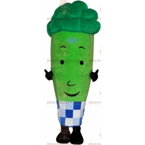 Broccoli BIGGYMONKEY™ Mascot Costume with Plaid Apron -