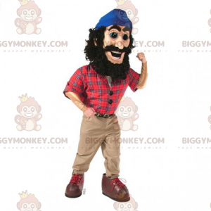 Κοστούμι μασκότ BIGGYMONKEY™ καρό πουκάμισο ξυλοκόπο -