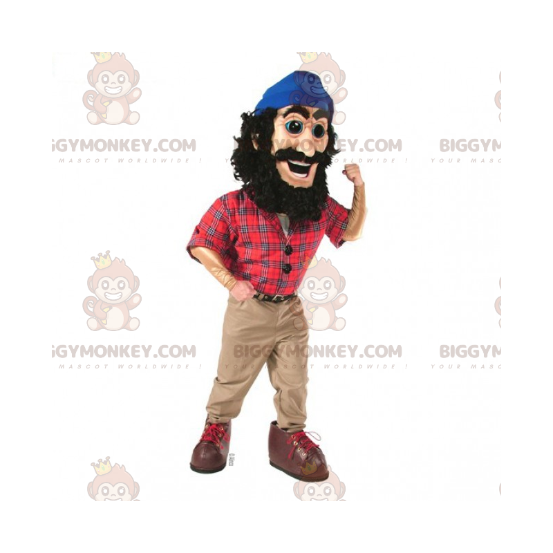 Houthakker geruit overhemd BIGGYMONKEY™ mascottekostuum - Houthakker geruit overhemd BIGGYMONKEY™ mascottekostuum -