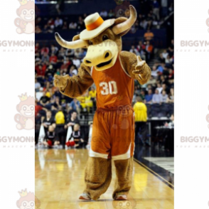 Buffalo BIGGYMONKEY™ maskotdräkt i basketdräkt och cowboyhatt - Mänskliga maskot - BIGGYMONKEY_015182 - BiggyMonkey.com