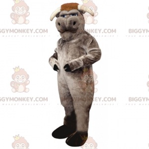 Στολή μασκότ με γκρι Buffalo BIGGYMONKEY™ - Μασκότ αγελάδων - BIGGYMONKEY_015184 - BiggyMonkey.com