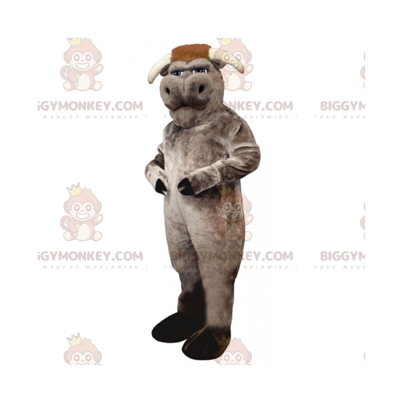Grijze buffel BIGGYMONKEY™ mascottekostuum - Biggymonkey.com Grijze buffel BIGGYMONKEY™ mascottekostuum - Biggymonkey.com