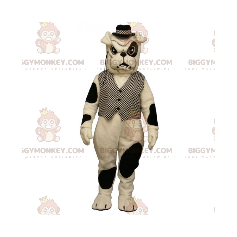 BIGGYMONKEY™ plettet bulldogmaskotkostume med jakke og hat -