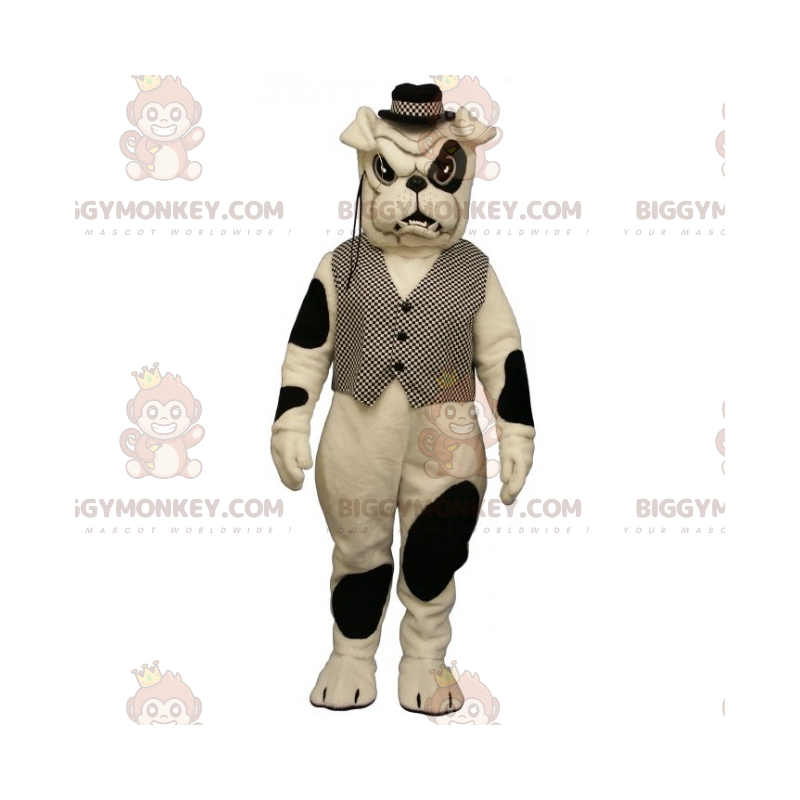 BIGGYMONKEY™ plettet bulldogmaskotkostume med jakke og hat - BIGGYMONKEY™ plettet bulldogmaskotkostume med jakke og hat -