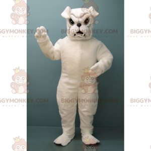 Weiße Bulldogge BIGGYMONKEY™ Maskottchen-Kostüm -