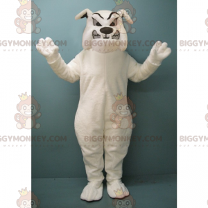 Rabid White Bulldog BIGGYMONKEY™ Mascot Costume -