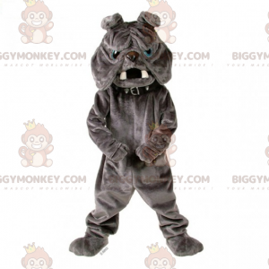 BIGGYMONKEY™ Costume da mascotte Bulldog grigio con colletto -