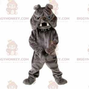 Costume de mascotte BIGGYMONKEY™ de bulldog gris avec collier -