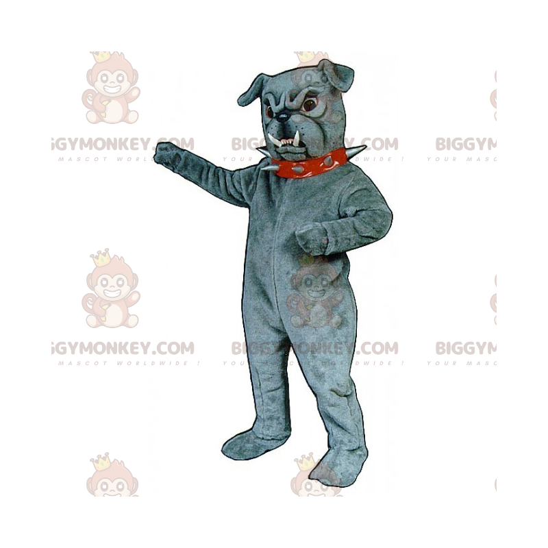 BIGGYMONKEY™ Gray Bulldog Mascot Costume With Spiked Collar – BIGGYMONKEY™ Gray Bulldog Mascot Costume With Spiked Collar –