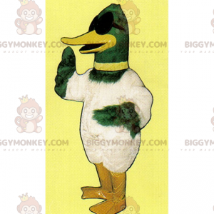 Traje de mascote de pato de óculos escuros BIGGYMONKEY™ –