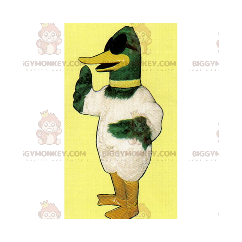 Traje de mascote de pato de óculos escuros BIGGYMONKEY™ – Traje de mascote de pato de óculos escuros BIGGYMONKEY™ –