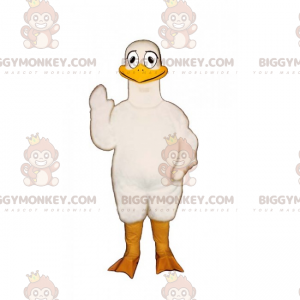 Lachende witte eend BIGGYMONKEY™ mascottekostuum -