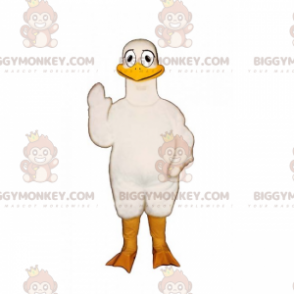 Lachende witte eend BIGGYMONKEY™ mascottekostuum -