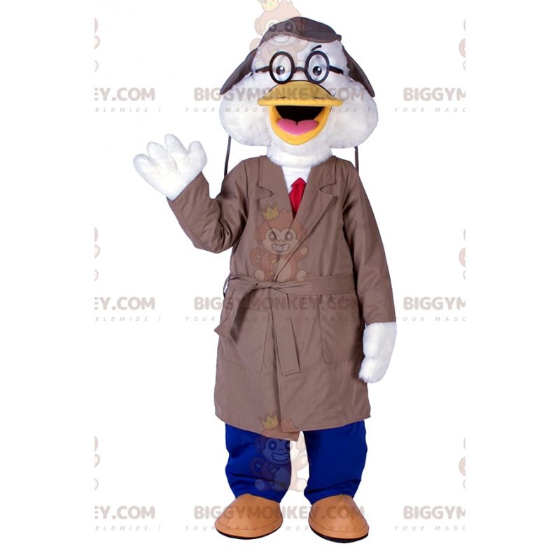 Costume de mascotte BIGGYMONKEY™ de canard en tenue de Costume de mascotte BIGGYMONKEY™ de canard en tenue de
