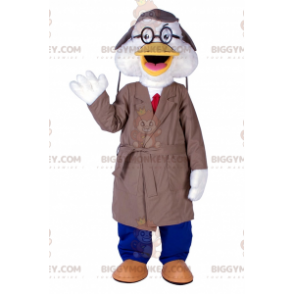 Ankka BIGGYMONKEY™ maskottiasu opettajan asussa -