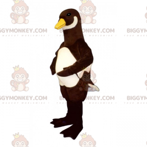 Costume de mascotte BIGGYMONKEY™ de canard noir et blanc -