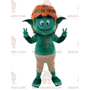 Costume de mascotte BIGGYMONKEY™ d'elfe de lutin vert -