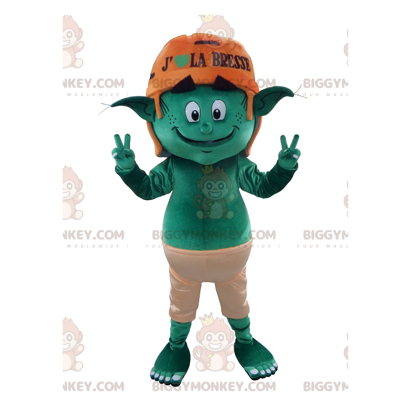 Traje de mascote duende verde duende BIGGYMONKEY™ – Traje de mascote duende verde duende BIGGYMONKEY™ –