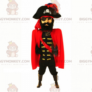 Kostým maskota pirátského kapitána BIGGYMONKEY™ s pláštěnkou –