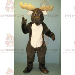 Mustavalkoinen Caribou BIGGYMONKEY™ maskottiasu -