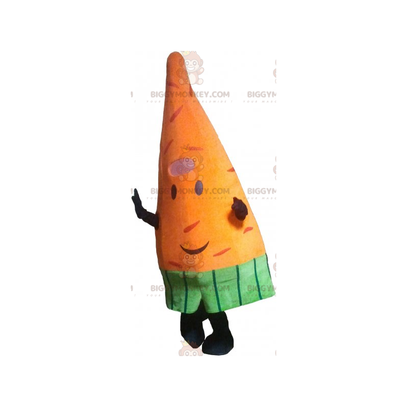 Costume da mascotte BIGGYMONKEY™ carota con pantaloncini -