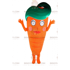 Carrot BIGGYMONKEY™ Mascot Costume with Female Face -