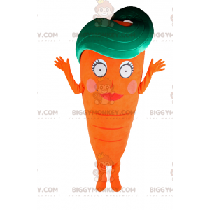 Carrot BIGGYMONKEY™ Mascot Costume with Female Face –