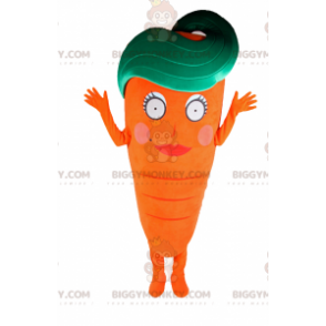 Carrot BIGGYMONKEY™ Mascot Costume with Female Face -