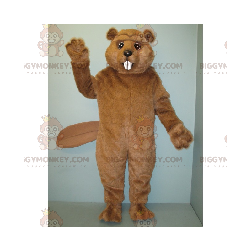 Costume de mascotte BIGGYMONKEY™ de castor au poil doux - Costume de mascotte BIGGYMONKEY™ de castor au poil doux -