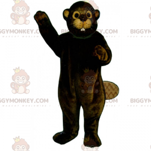 BIGGYMONKEY™ Bever met beige oren mascottekostuum -