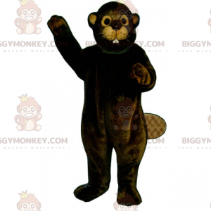 BIGGYMONKEY™ Maskottchen-Kostüm Biber mit beigen Ohren -