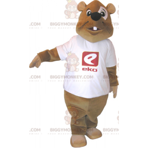 Beaver BIGGYMONKEY™ mascottekostuum met T-shirt -