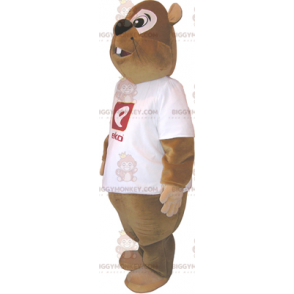 Disfraz de mascota de castor BIGGYMONKEY™ con camiseta -