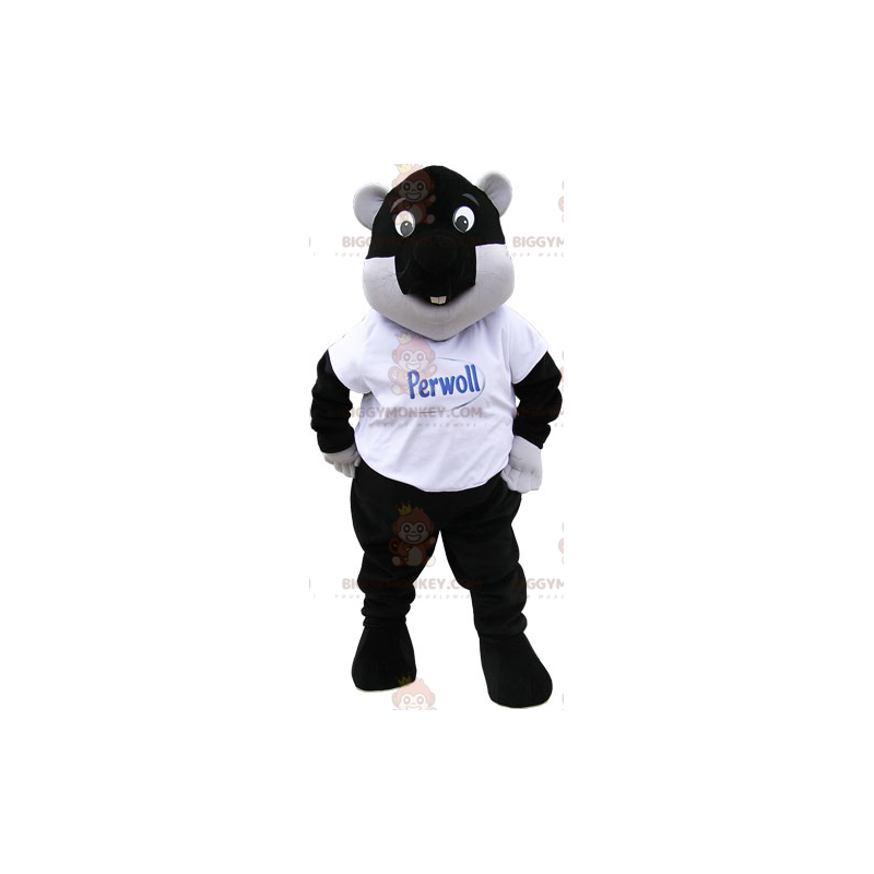 Costume de mascotte BIGGYMONKEY™ de castor noir - Costume de mascotte BIGGYMONKEY™ de castor noir -