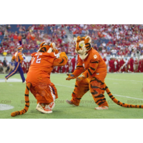 2 BIGGYMONKEY™s oransje svarte og hvite Tigers-maskot - Tiger maskoter - BIGGYMONKEY_01859 - BiggyMonkey.com