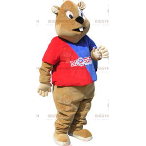 Supporter Beaver BIGGYMONKEY™ maskotkostume - Skovdyr - BIGGYMONKEY_015256 - BiggyMonkey.com