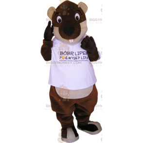 Big Eyes Beaver BIGGYMONKEY™ maskotdräkt - BiggyMonkey maskot