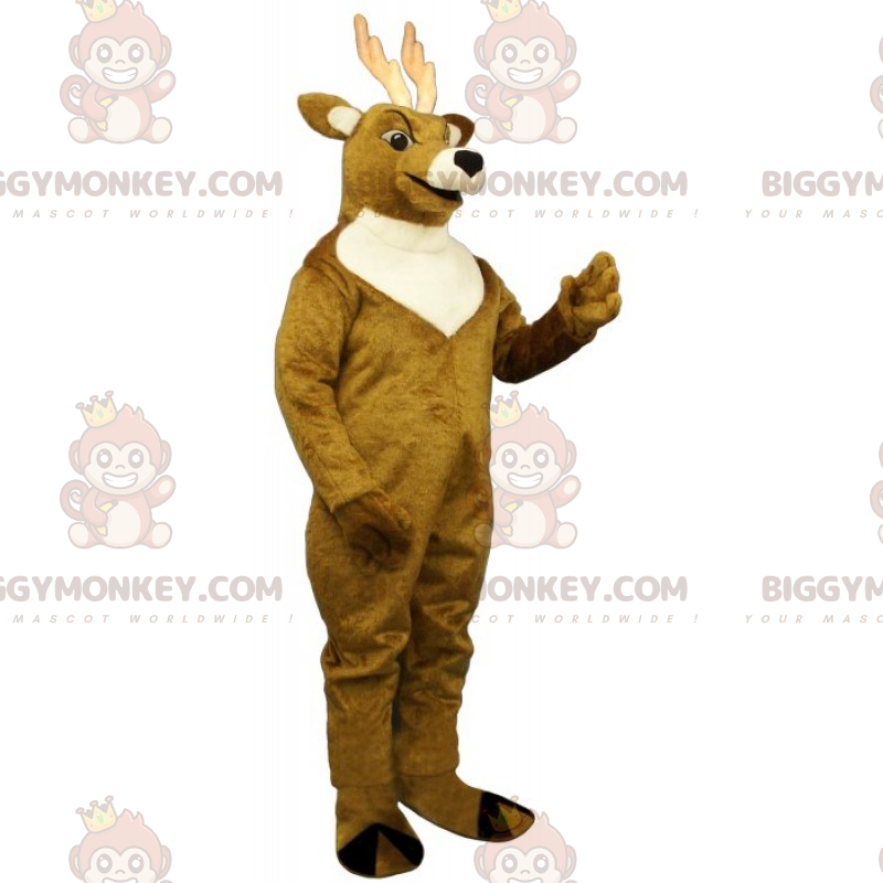 Στολή μασκότ White Antlers Deer BIGGYMONKEY™ - Μασκότ ελαφιών και ελαφιών - BIGGYMONKEY_015261 - BiggyMonkey.com
