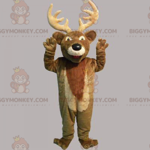 Deer BIGGYMONKEY™ Mascot Costume with Big Horns -