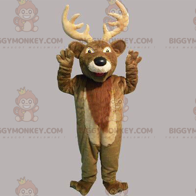 Hert BIGGYMONKEY™ mascottekostuum met grote hoorns - Hert BIGGYMONKEY™ mascottekostuum met grote hoorns -