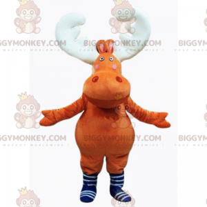BIGGYMONKEY™ Mascot Costume Plush Deer with White Horns -