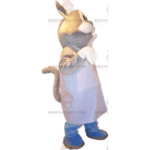 Cat BIGGYMONKEY™ Mascot Costume with White Apron –