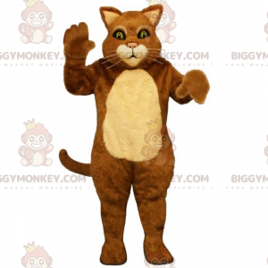 Dwukolorowy kostium maskotki kota z długimi wąsami BIGGYMONKEY™