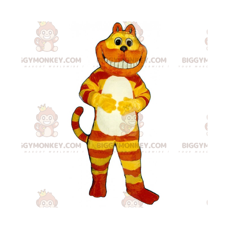 Gul och orange tvåfärgad katt BIGGYMONKEY™ maskotdräkt - Gul och orange tvåfärgad katt BIGGYMONKEY™ maskotdräkt -