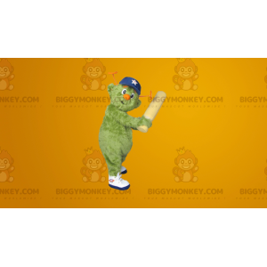 BIGGYMONKEY™ Costume da mascotte uomo verde peloso -