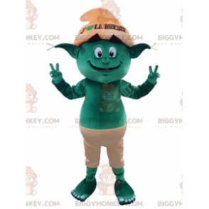 Kostým maskota zeleného skřítka Troll BIGGYMONKEY™ –